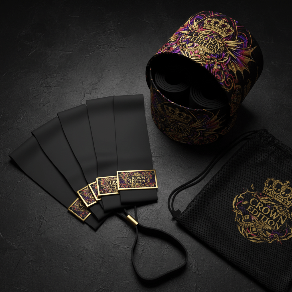 TITAN Crown Edition Dragon Resistance Bands Set — Matte Black & Gold