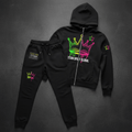 TITAN Women's Neon Drip Crown Tracksuit matching set flat lay