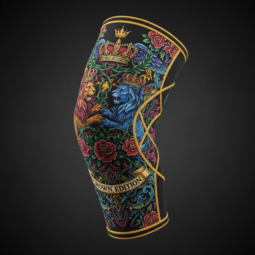 TITAN Crown Edition Tattoo Art Compression Knee Sleeve