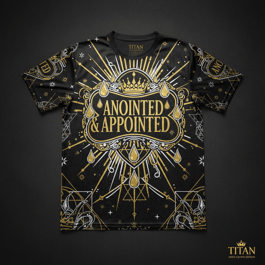 TITAN Men's Performance Tee Anointed & Appointed Crown Edition flat lay