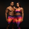 TITAN HIS & HER Matching Sunset Drip Set