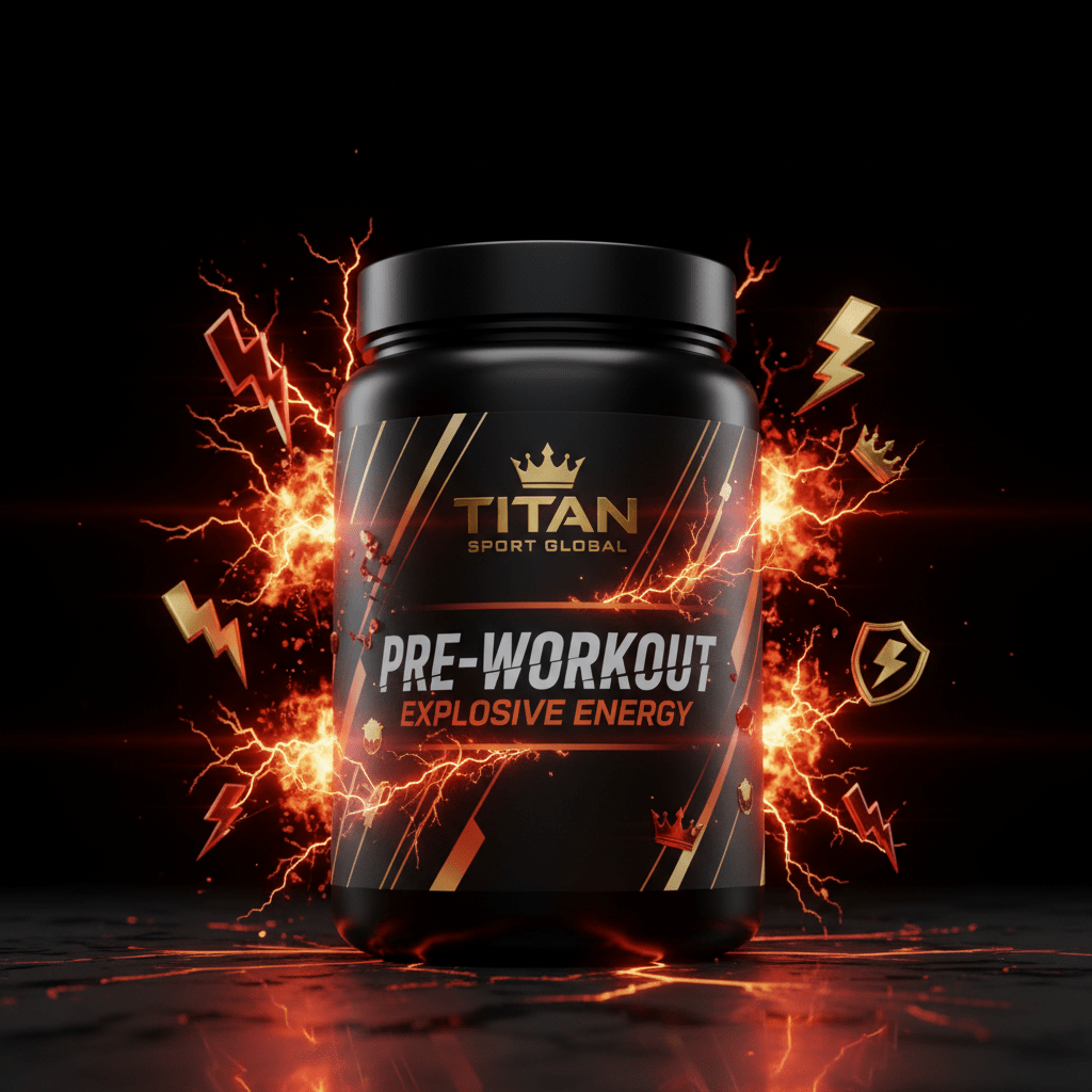 TITAN SPORT GLOBAL pre-workout supplement tub