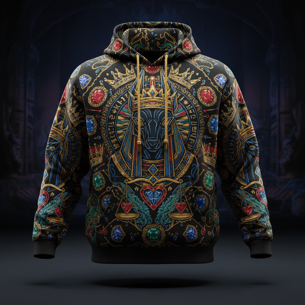 TITAN Plus Men's Anubis Guardian Hoodie — Spiritual Crown Edition sizes 1X–5X