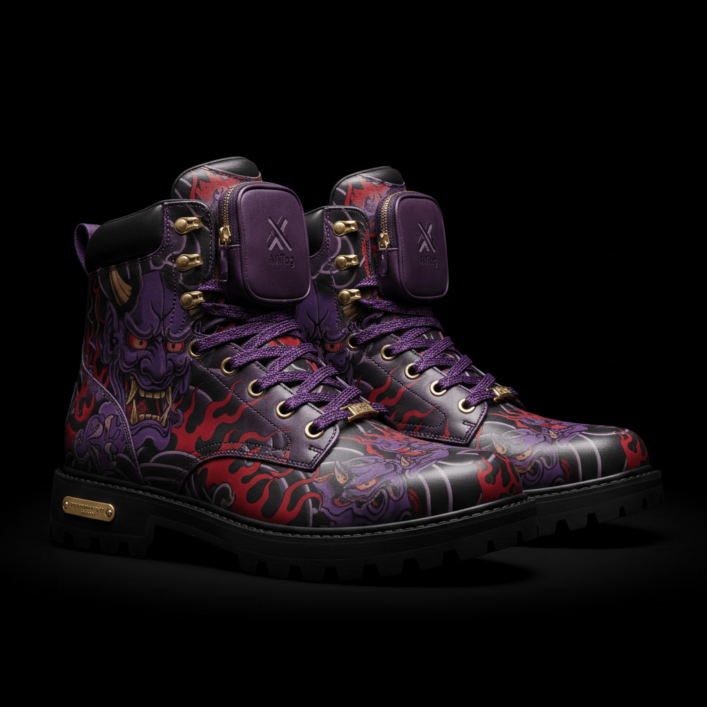 TITAN Hiking Boot — Oni Mask Deep Purple Tattoo Edition
