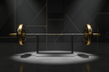 TITAN Crown Edition 7FT Olympic Barbell matte black gold