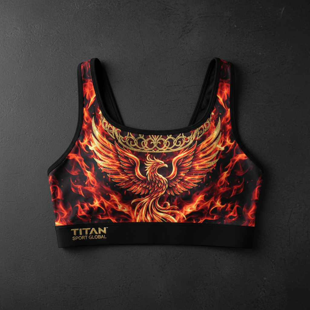 TITAN Women's Phoenix Crown Sports Bra flat lay
