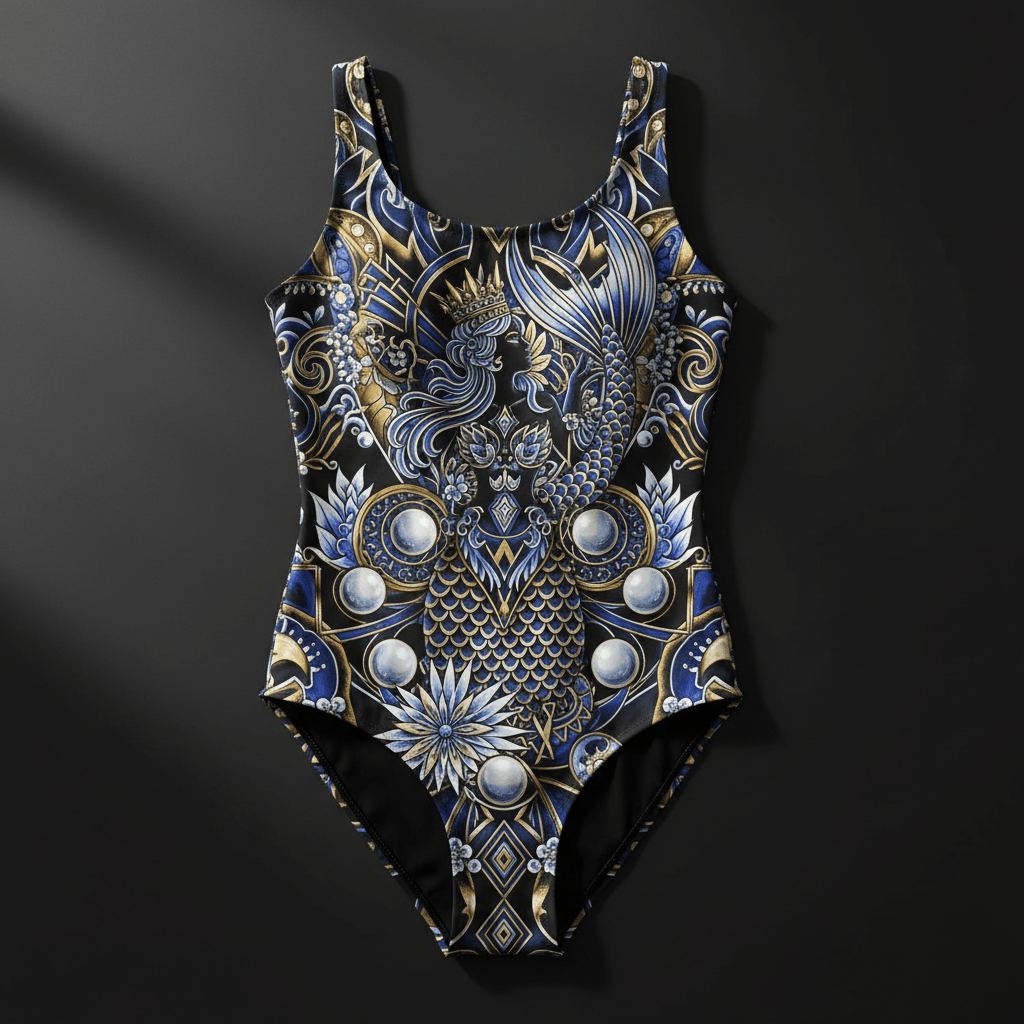 TITAN Women's One-Piece Swimsuit Mermaid Queen Crown Edition
