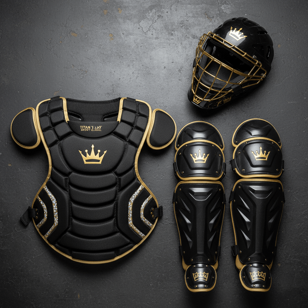 TITAN Crown Edition Catcher's Gear Set Matte Black Gold