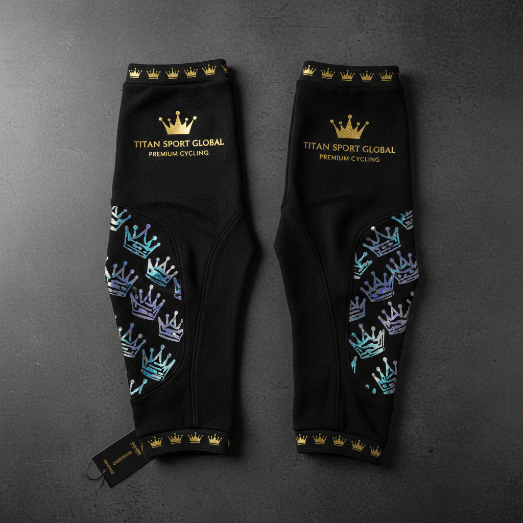 TITAN Crown Edition Cycling Leg Warmers Matte Black Gold