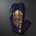TITAN No Days Off Fleece Joggers Crown Storm Series midnight purple electric gold warrior streetwear