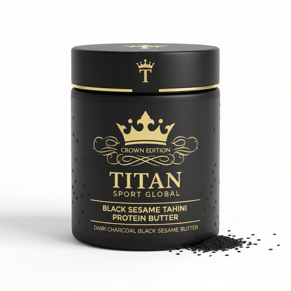 Crown Edition Black Sesame Tahini Protein Butter — matte black Crown Edition jar