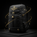 TITAN Hiking Backpack 45L Crown Edition — matte black with gold crown logo