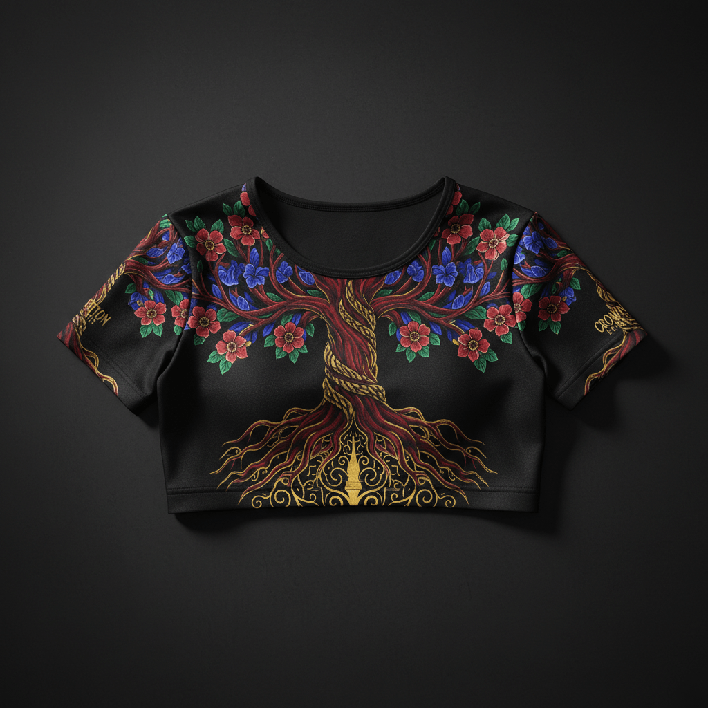 Deeply Rooted Women's Crop Top — TITAN Crown Edition tattoo artwork