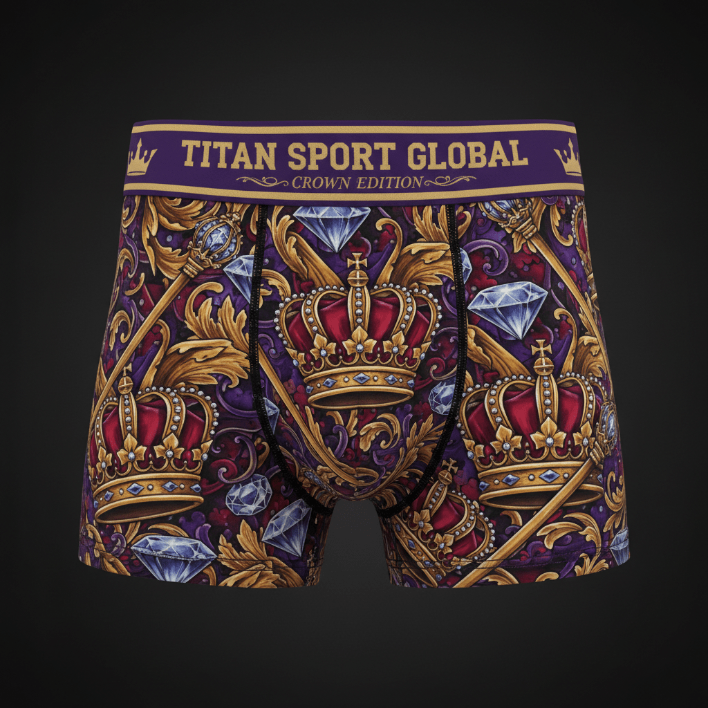 TITAN Crown Edition Men's Royal Scepter Boxer Briefs — Royal Purple & Gold