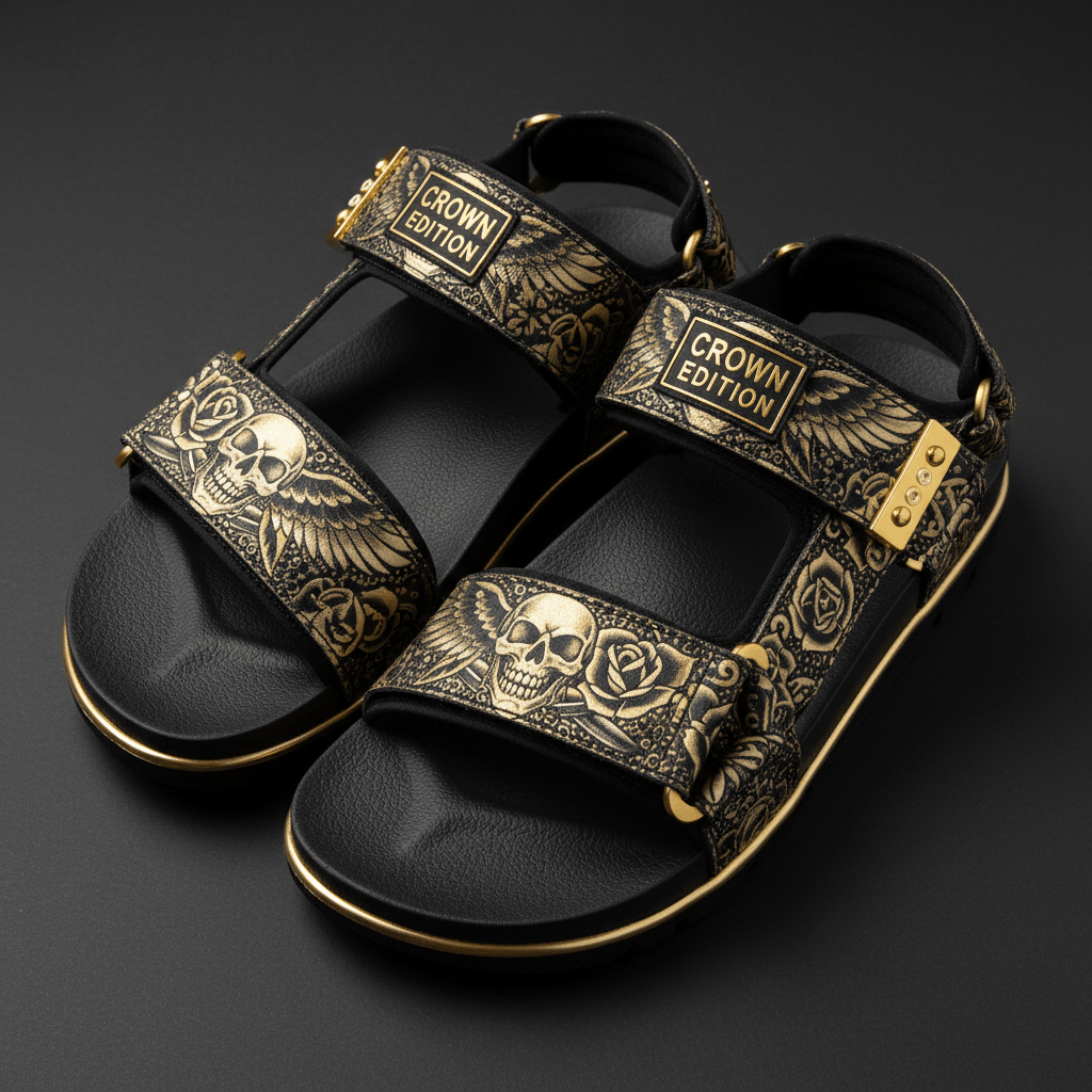 TITAN Rose Skull Sport Sandal tattoo art Crown Edition