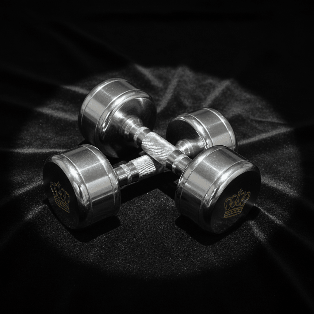 TITAN Chrome Dumbbell Set Diamond Crown Edition mirror polish gold