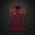 TITAN Women's Thermal Slimming Turtleneck Base Layer Burgundy Rose Crown Edition flat lay