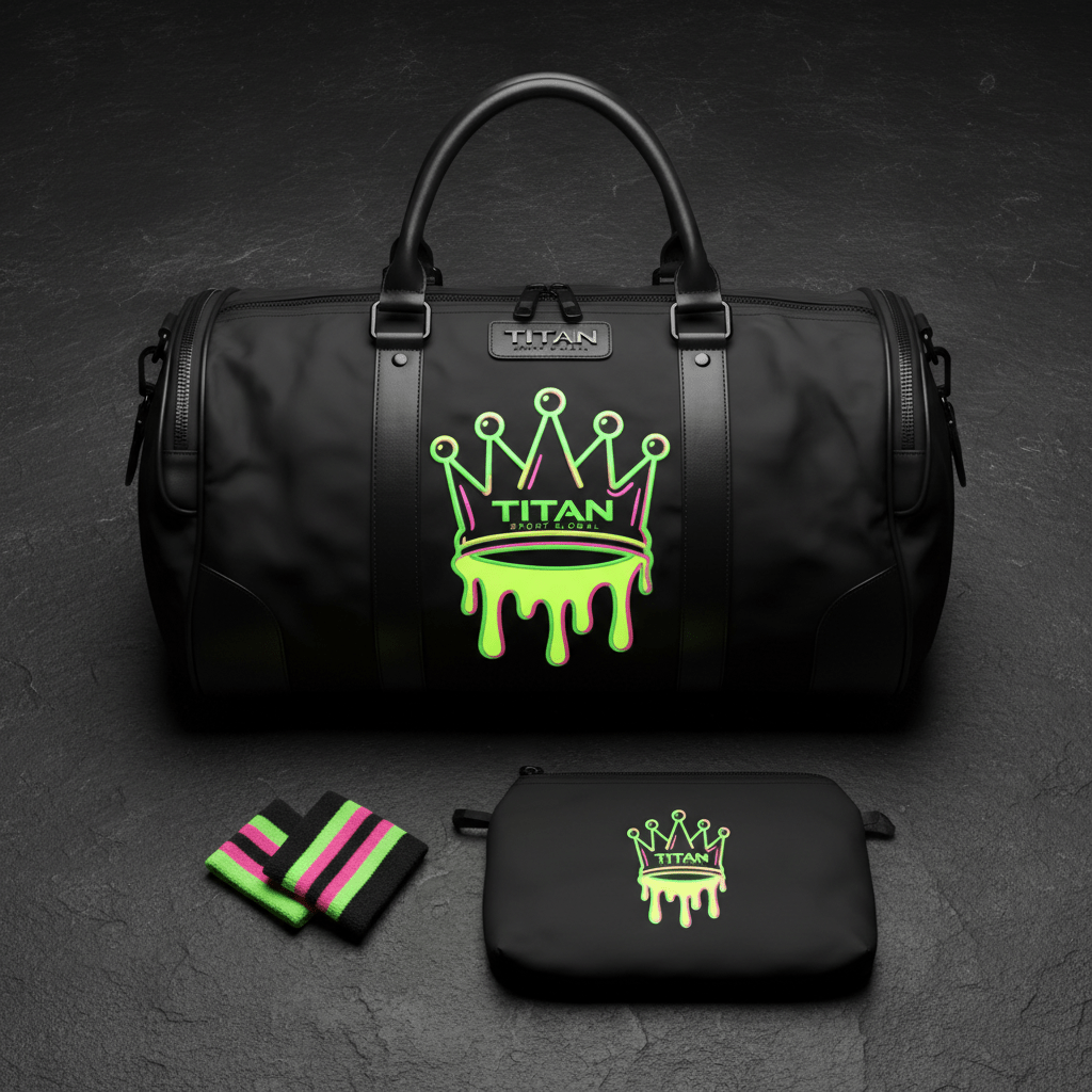 TITAN Neon Drip Crown Luxury Gym Duffle Bag