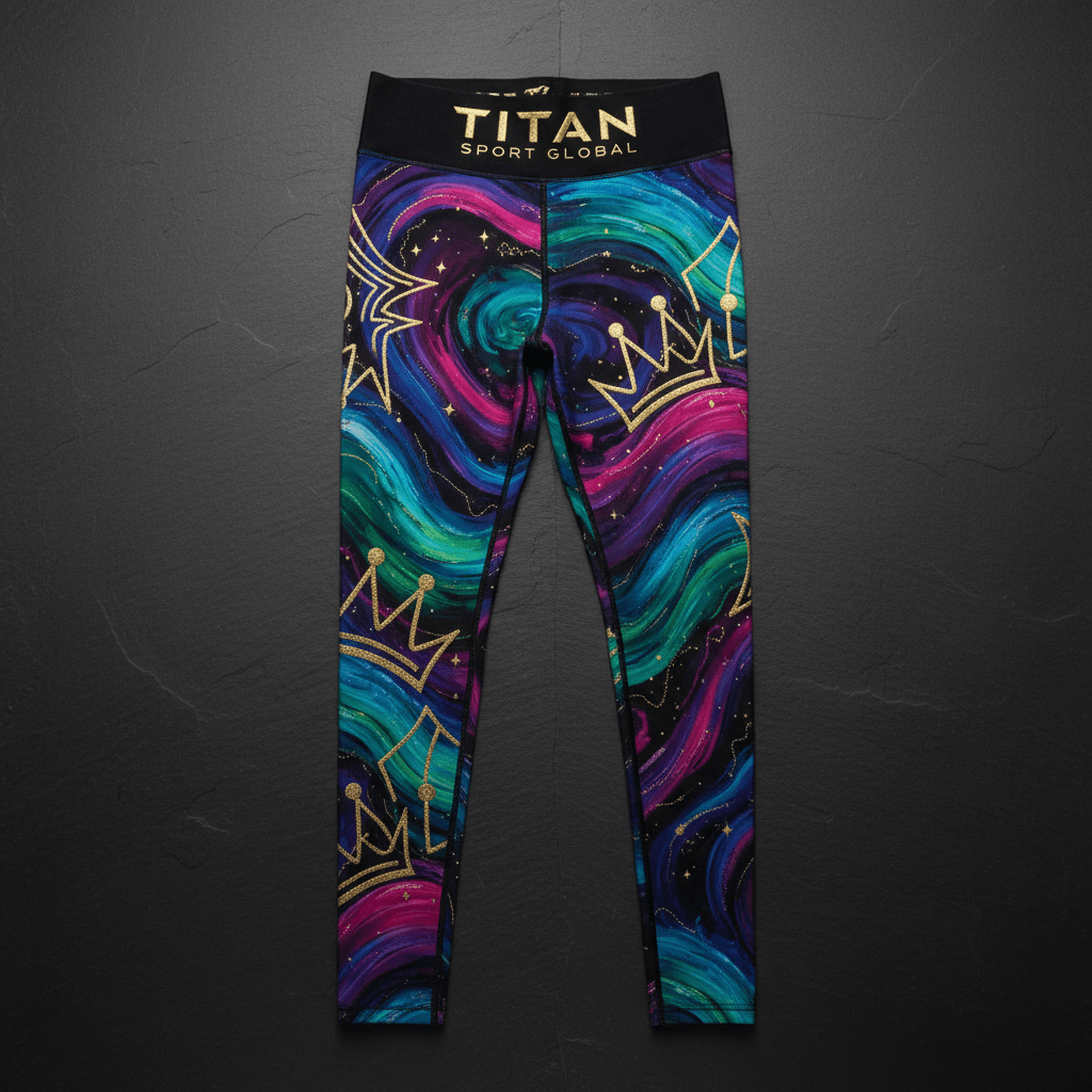 TITAN Women's Aurora Crown Compression Tights flat lay