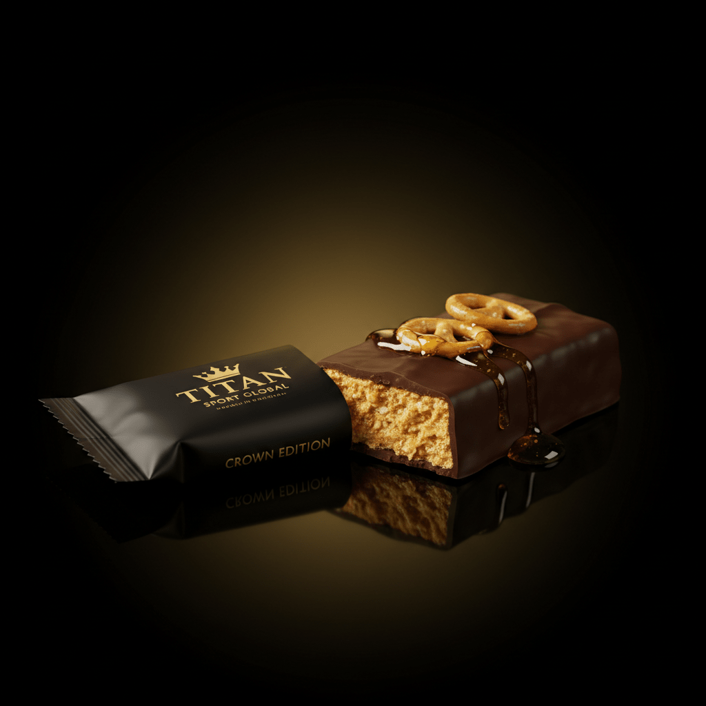 TITAN Crown Dark Chocolate Salted Honey Pretzel Protein Bar - Crown Edition