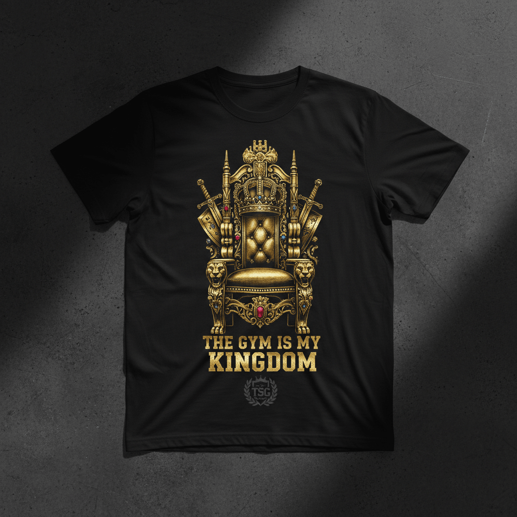 TITAN King of the Gym Graphic Tee Crown Throne black royal gold warrior streetwear
