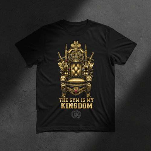 TITAN King of the Gym Graphic Tee Crown Throne black royal gold warrior streetwear