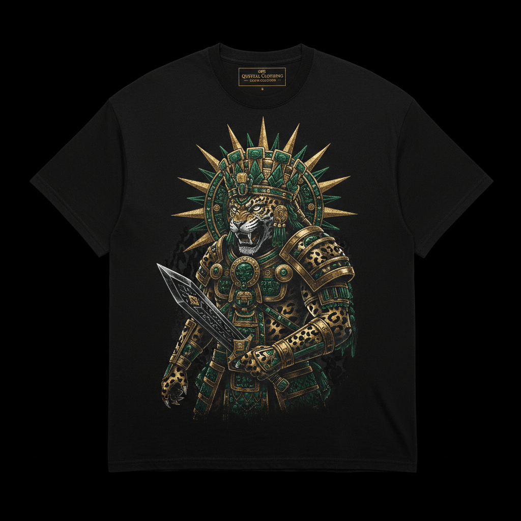 Aztec Jaguar Crown Warrior Tee — TITAN Crown Edition Mesoamerican warrior streetwear