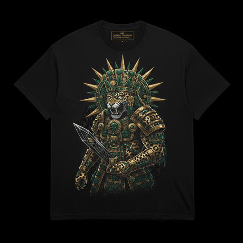 Aztec Jaguar Crown Warrior Tee — TITAN Crown Edition Mesoamerican warrior streetwear