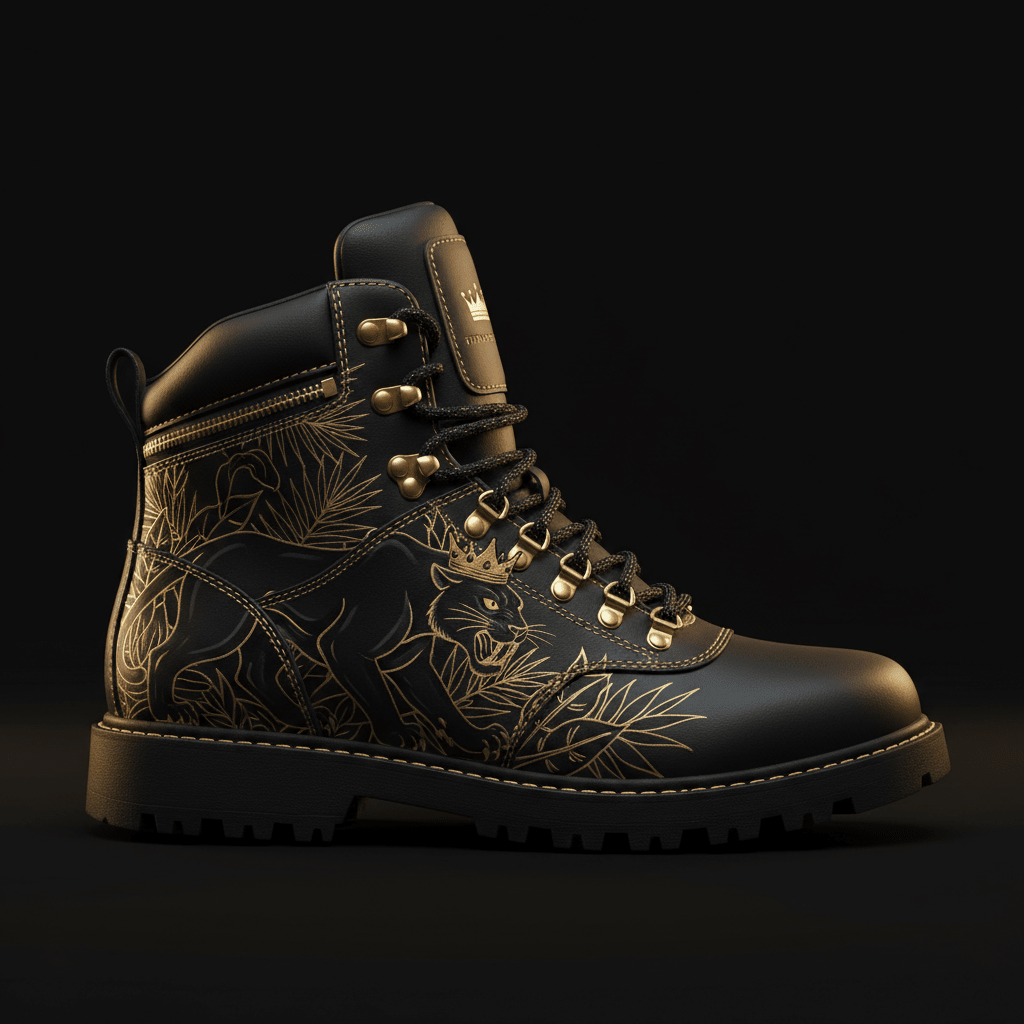 TITAN Hiking Boot — Panther Tattoo Crown Edition