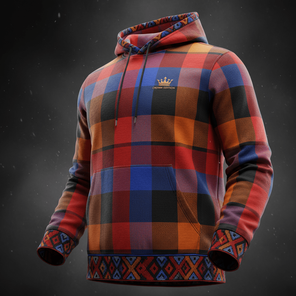 TITAN Maasai Shuka Pullover Hoodie — Savanna Crown Edition