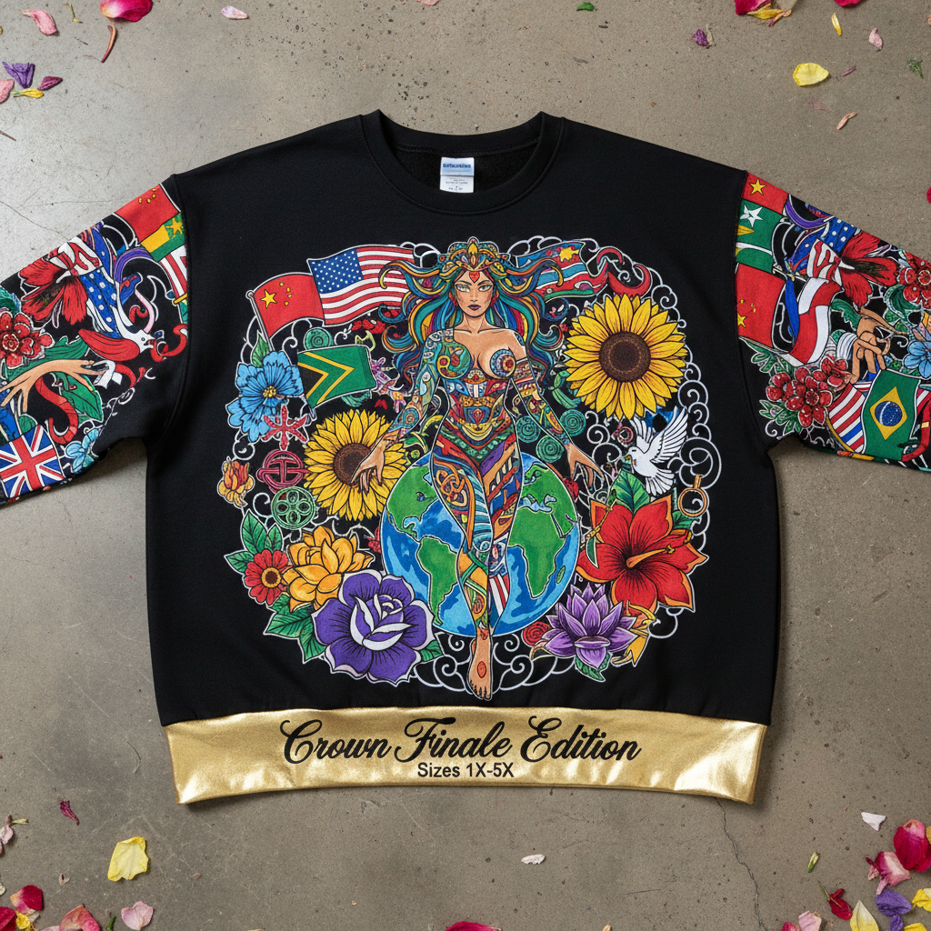 TITAN Plus Women's Global Unity Goddess Crewneck — Inclusive Crown Finale