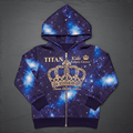 TITAN Kids Galaxy Crown Full Zip Hoodie — Cosmic Royals SWAG Edition