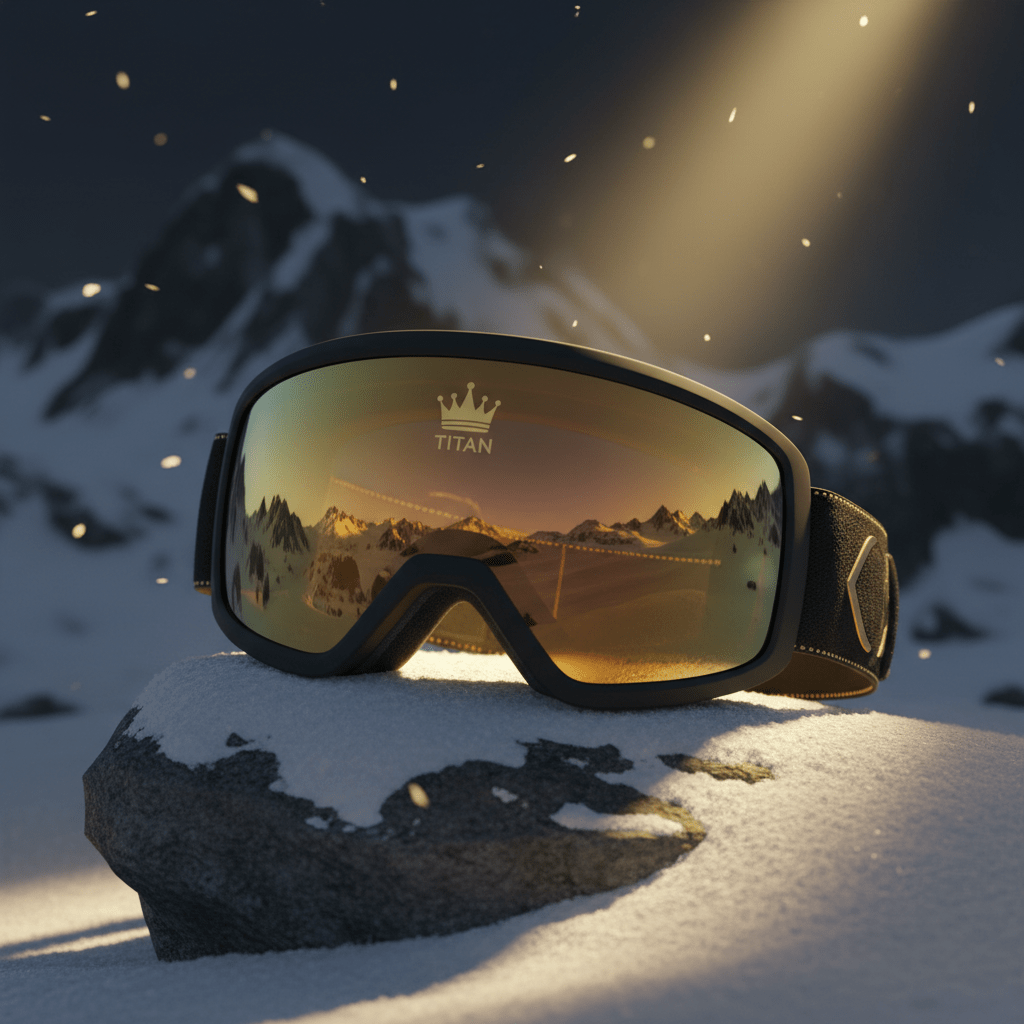 TITAN Pro Ski & Snowboard Goggles Black & Gold