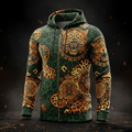 TITAN Aztec Jaguar Warrior Zip-Up Hoodie — Ocelotl Edition
