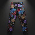 TITAN Crown Edition Tattoo Art Men's Lounge Sweatpants - bold colorful tattoo artwork on matte black fleece
