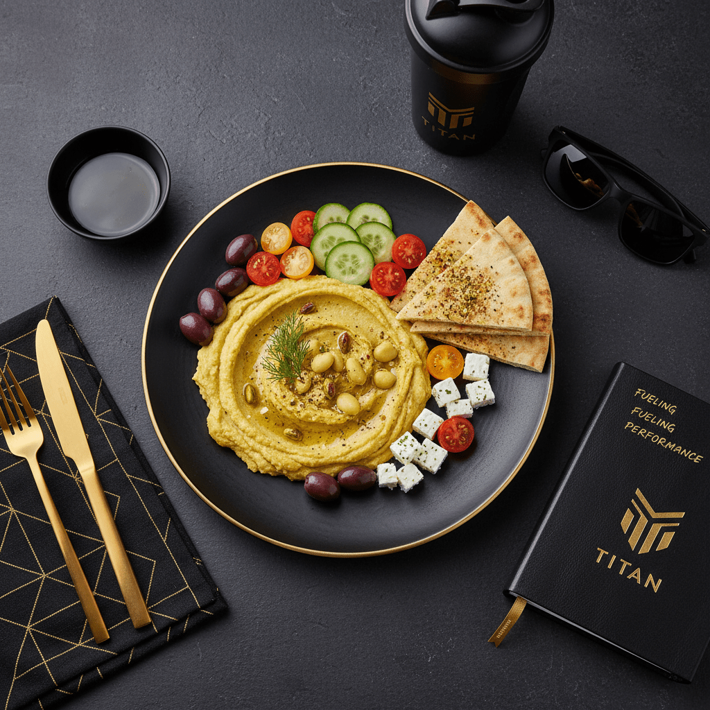 TITAN Greek Vegan Fava Bean Spread Breakfast Plate