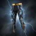 TITAN Elite Compression Tights Men's Black & Gold — Lightning Muscle Map Edition