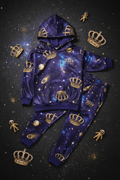 TITAN Kids Galaxy Crown Jogger Set flat lay Cosmic Royals SWAG Edition