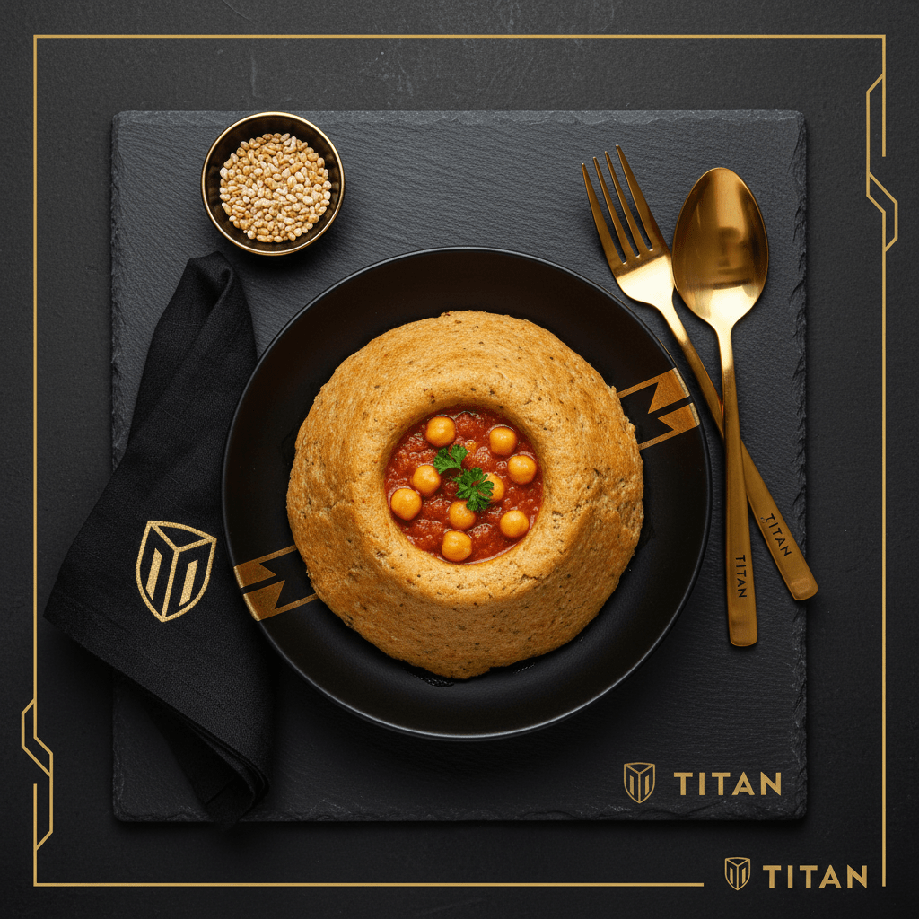 TITAN Libyan Vegan Bazin Barley Dough & Chickpea Breakfast Bowl