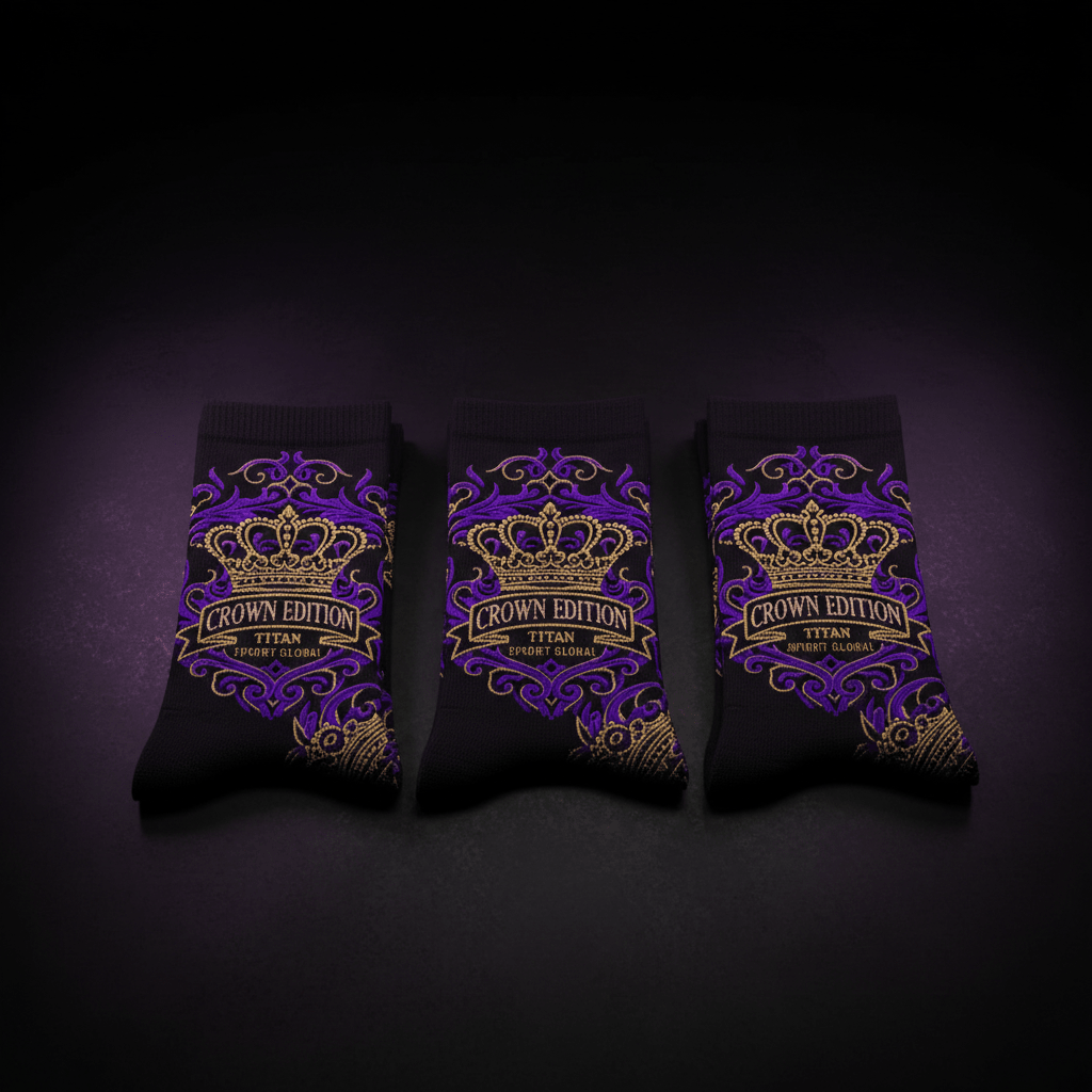 TITAN Crown Edition Athletic Sock Pack Electric Purple Gold 3-Pack
