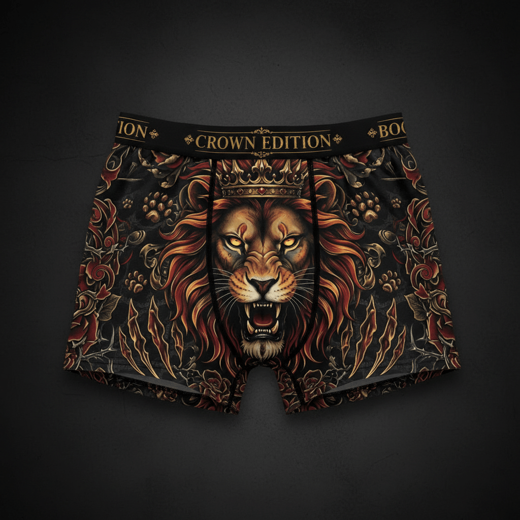 TITAN Women's Cozy Boxer Shorts Lioness Queen Crown Edition