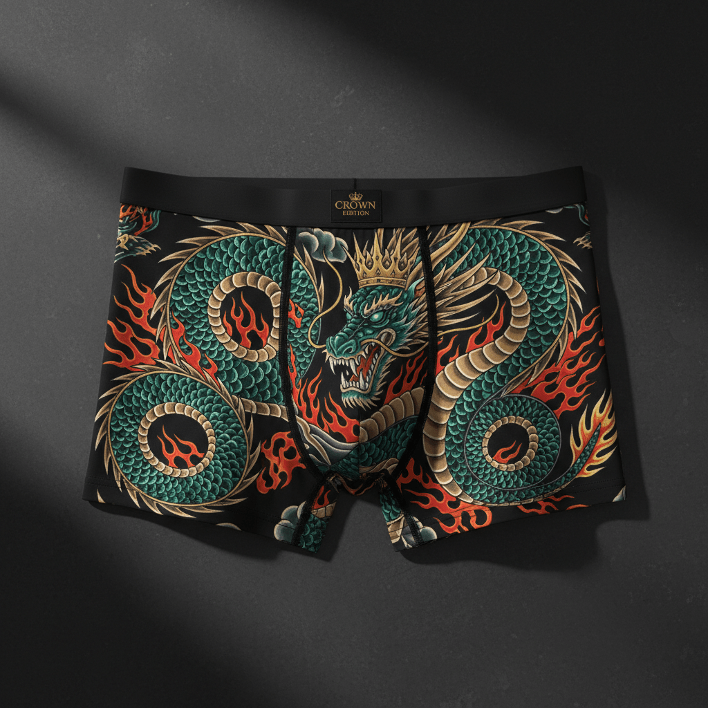 TITAN Men's Boxer Briefs Serpent King Crown Edition