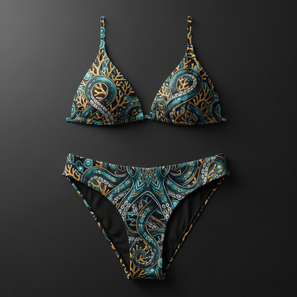 TITAN Women's Bikini Set Octopus Queen Crown Edition