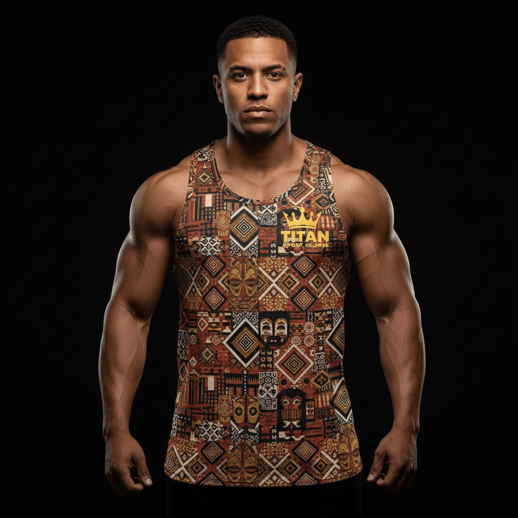 TITAN Congolese Kuba Kingdom Muscle Tank Crown Edition