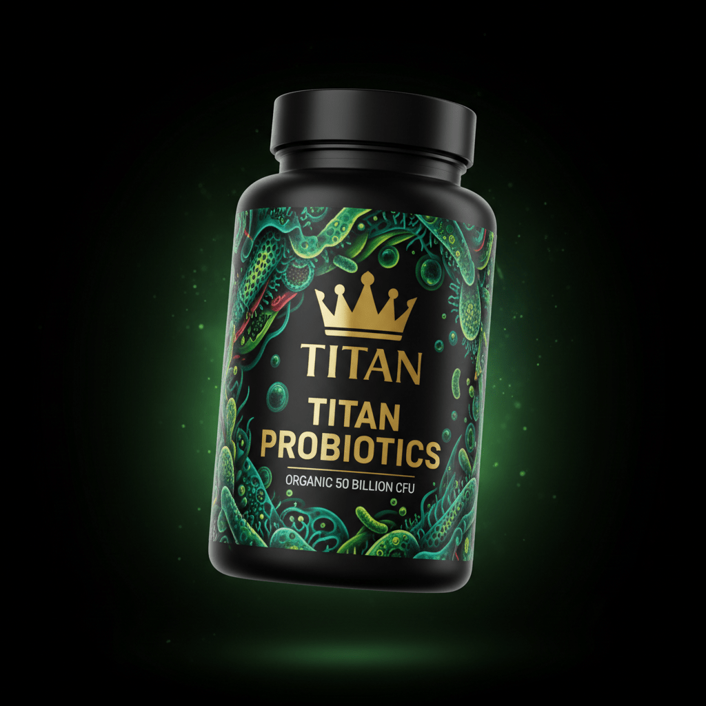 TITAN Probiotics Organic 50 Billion CFU supplement bottle