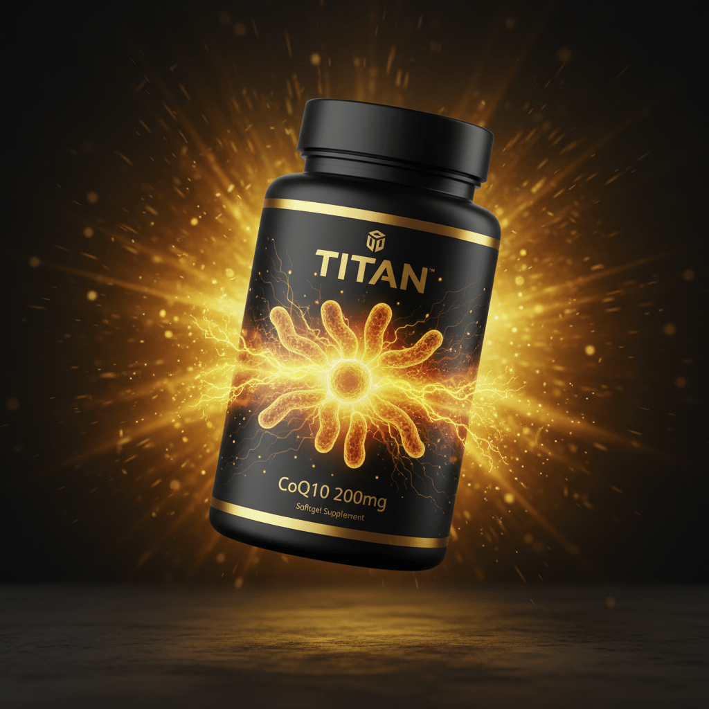 TITAN CoQ10 200mg supplement bottle