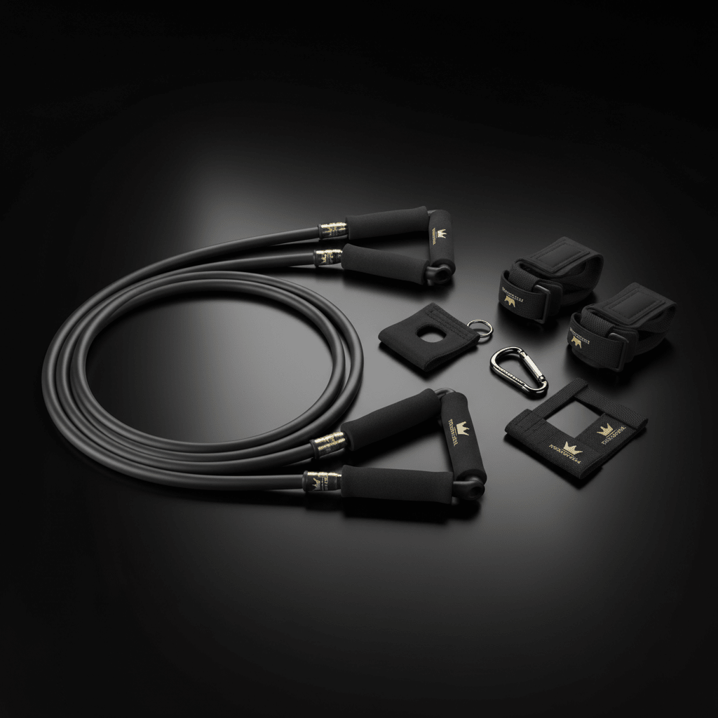 TITAN Crown Edition Tube Resistance Band Set with Handles matte black gold