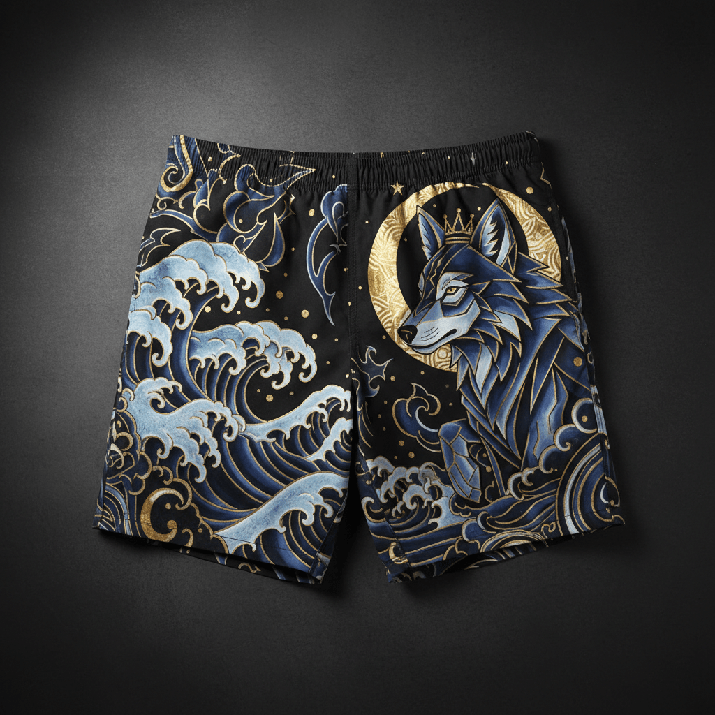 TITAN Men's Swim Trunks Wolf King Crown Edition