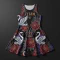 TITAN Women's Athletic Dress - Crown Edition tattoo-style artwork