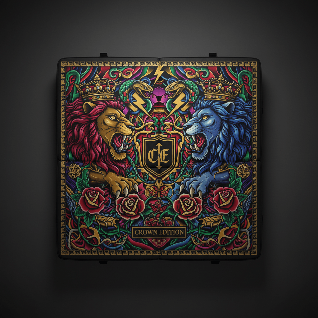 TITAN Crown Edition Folding Gymnastics Mat — Crown Edition matte black and gold